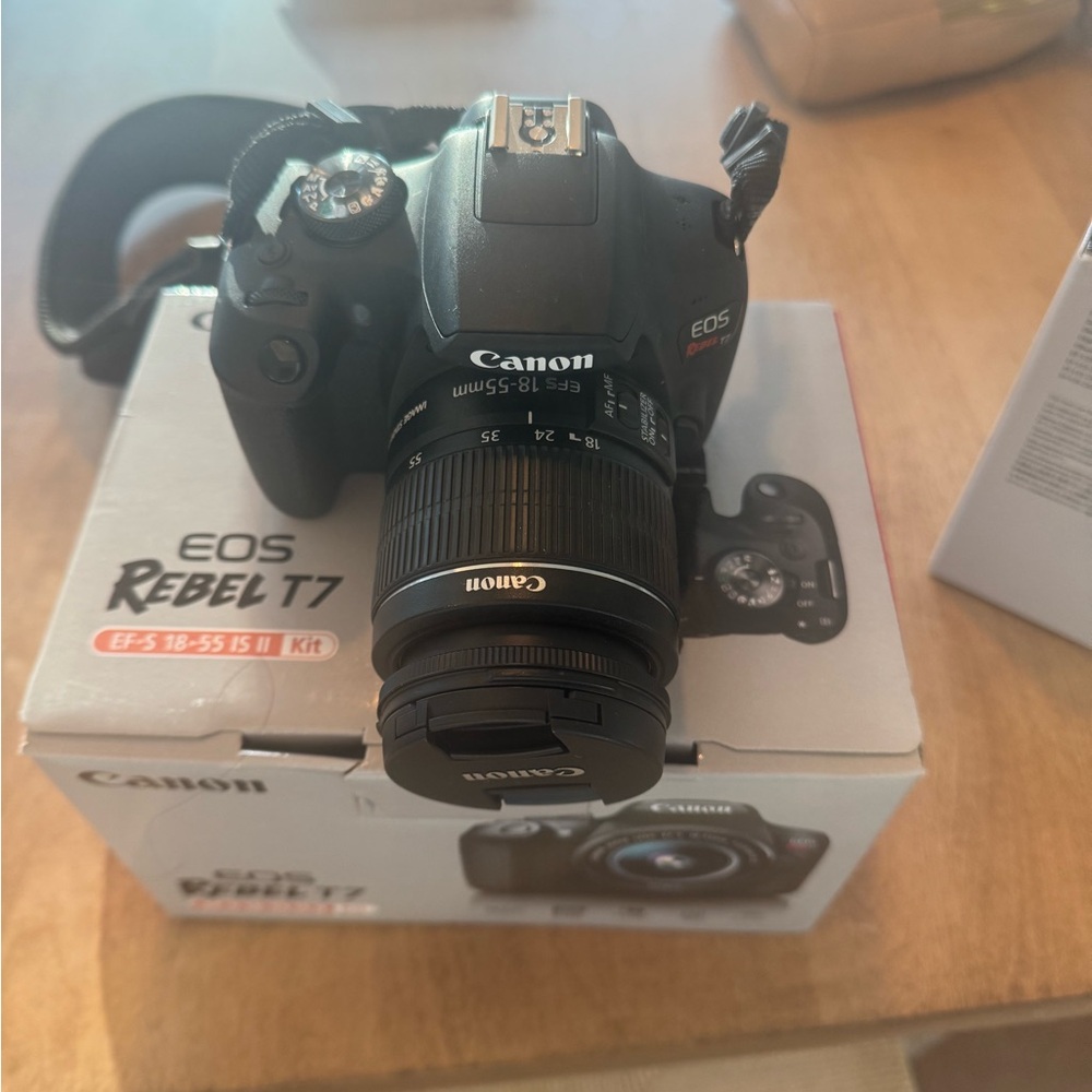 Canon EOS Rebel T7 Black DSLR Camera 1 year old